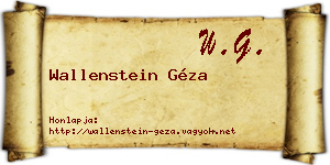 Wallenstein Géza névjegykártya