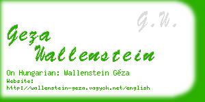 geza wallenstein business card